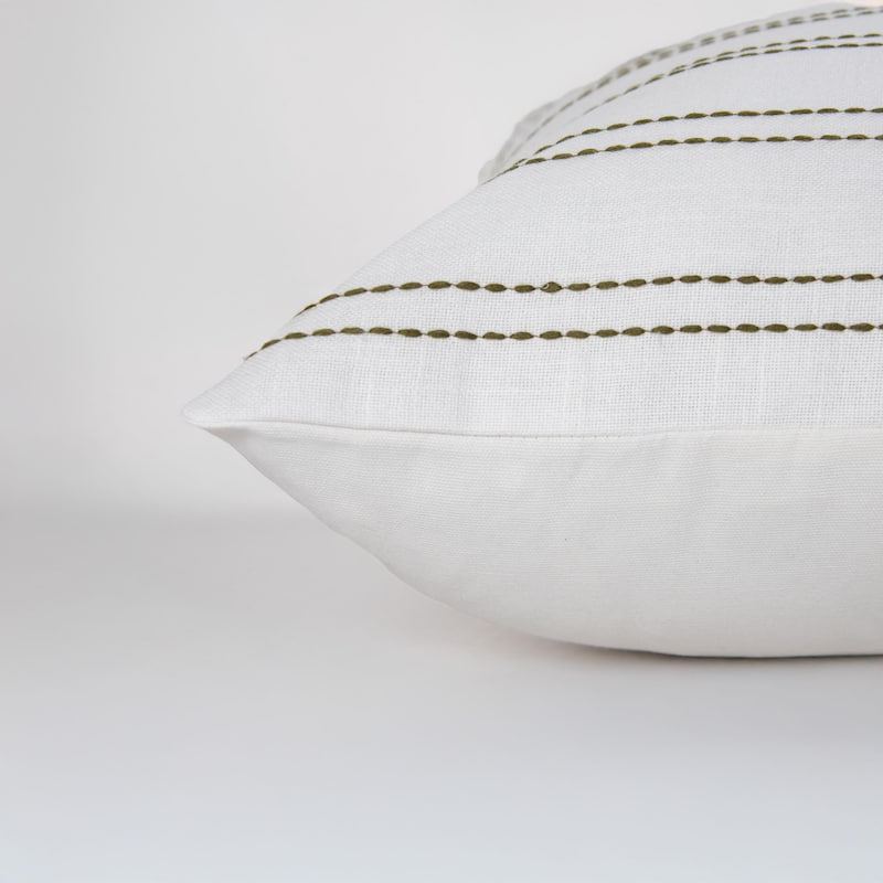 Rizzy Home Striped Embroidered Pillow