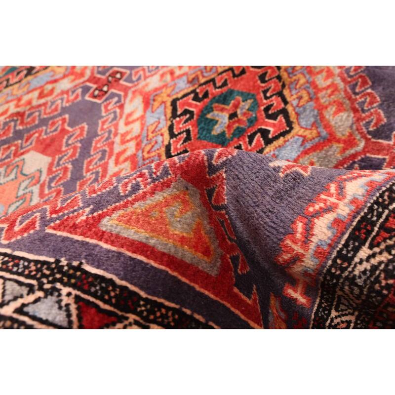 ECARPETGALLERY Hand-knotted Konya Anatolian Dark Navy, Red Wool Rug - 4'0 x 9'4