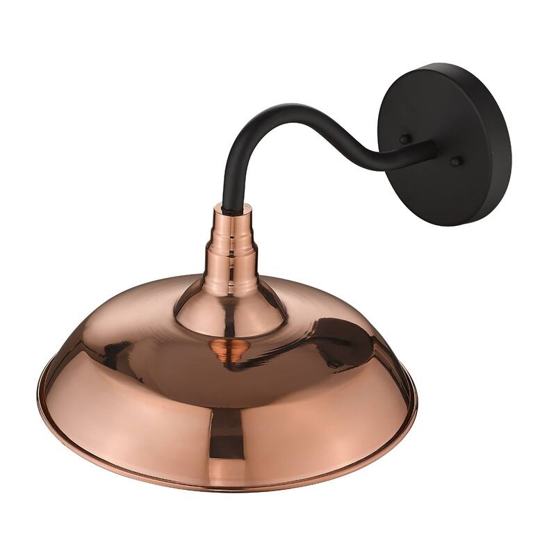 1-Light Outdoor Flush Mount Wall Light with Clear Seedy Glass Shade and Steel Fixture Garden Lighting
