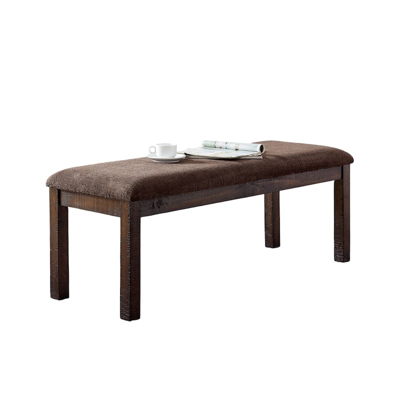 Classic Elegant Design Wooden 1pc Bench Only Dining Room Upholstered Seat Walnut Finish Bench