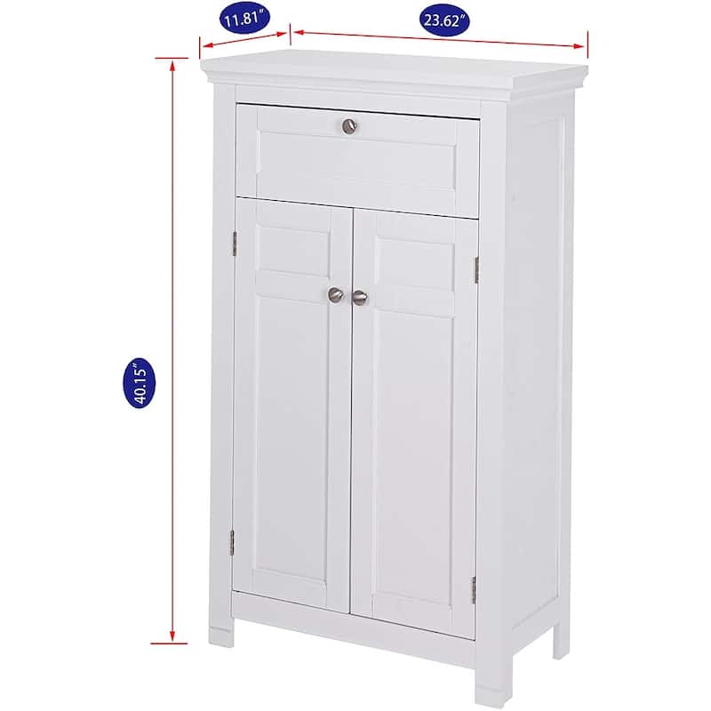 Spirich Home Freestanding Bathroom Cabinet with Doors Wooden Entryway Storage Cabinet,White