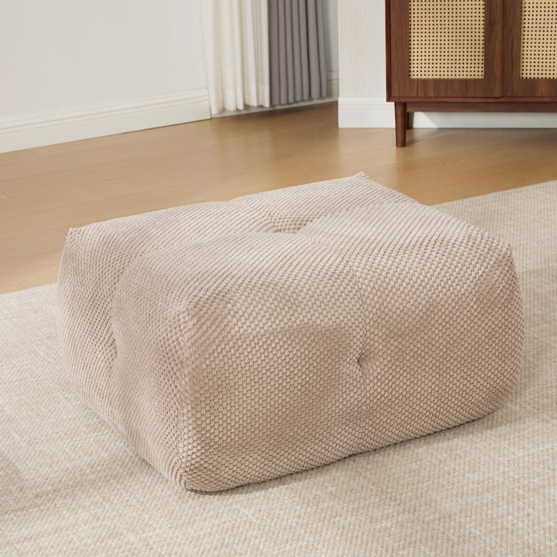 Modern Upholstered Accent Chair with Pillow and Ottoman,No Assembly Required