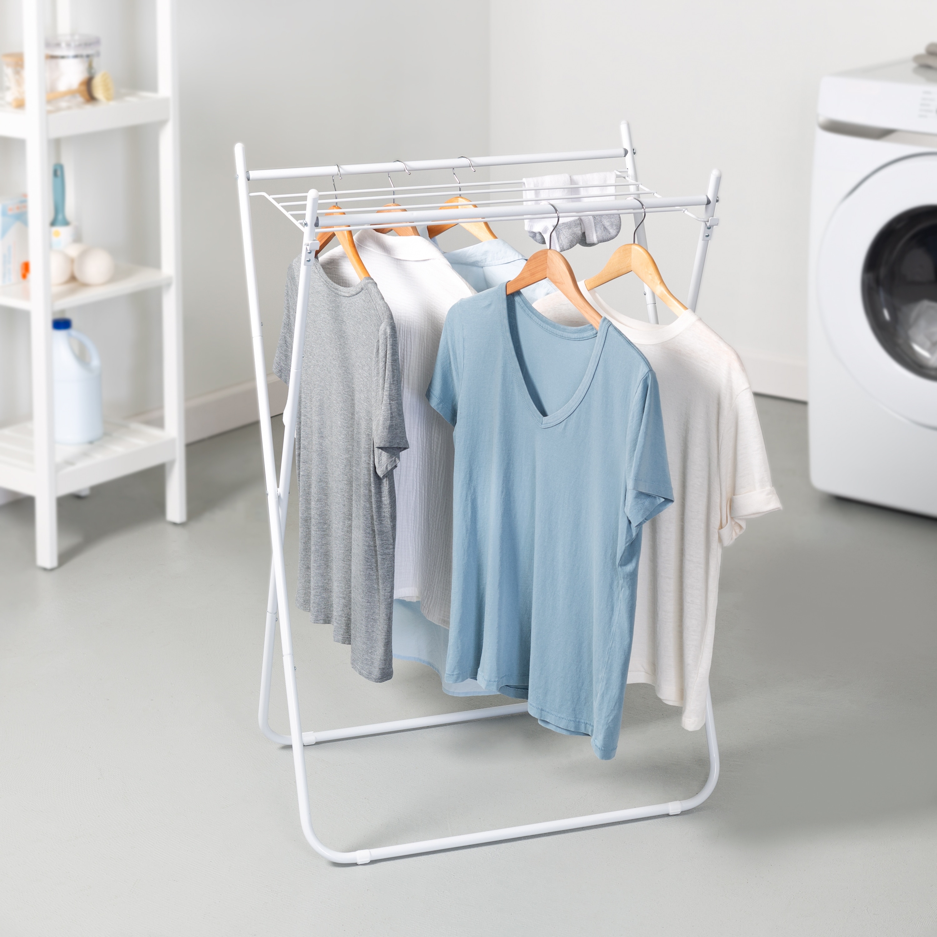 Honey Can Do Grey Over the Door 2 Tier Folding Clothes Drying Rack Bed Bath Beyond 36531685