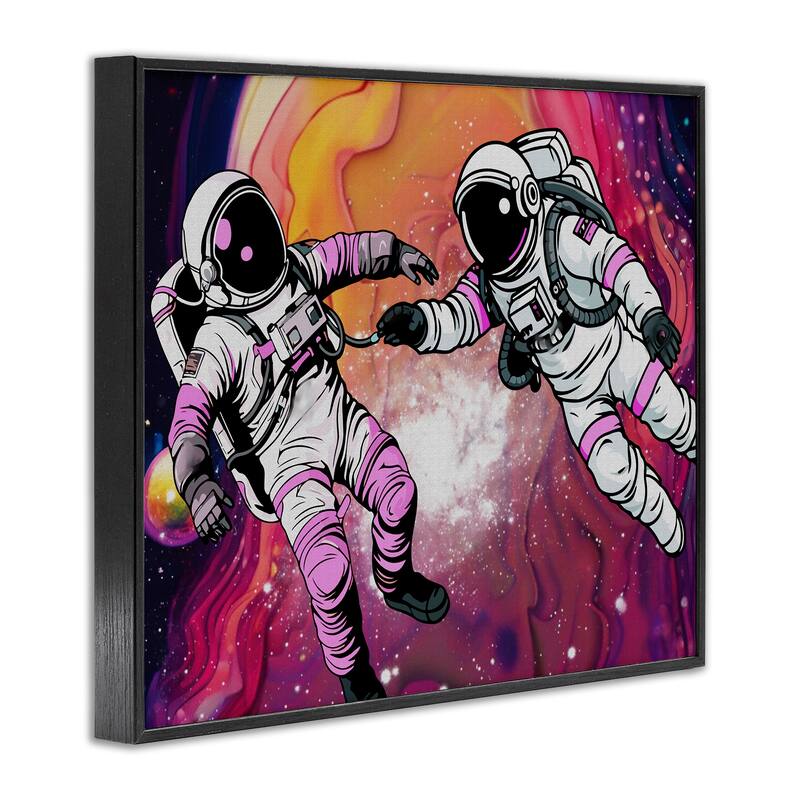 Stupell Swirling Cosmic Space Astronauts Framed Giclee Art Design By Jesse Keith