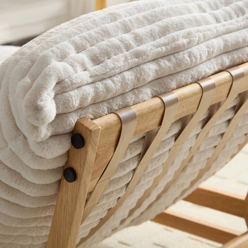 Accent Armless Lazy Sofa, Casual Single Sofa, Corduroy Fabric, For Living Room And Bedroom , With Backrest, Single Seat