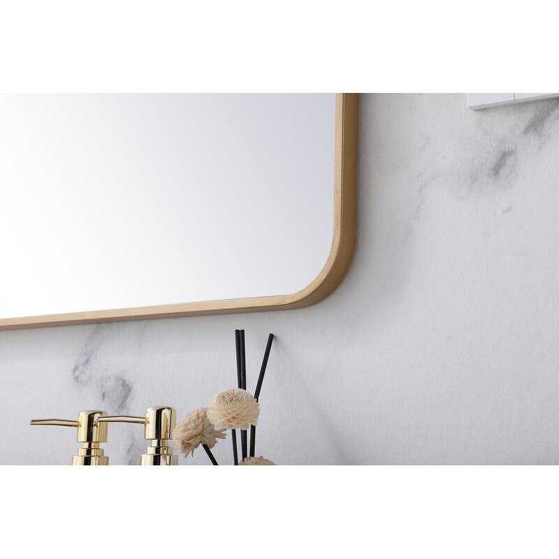 Ezra Soft Corner Metal Rectangular Mirror