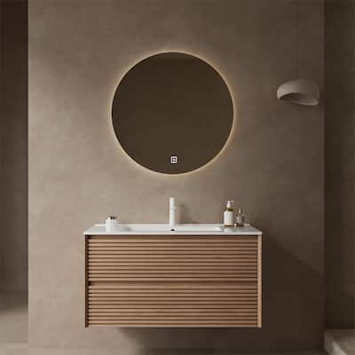Wall-Mounted Bathroom Vanity Set with Integrated Ceramic Sink