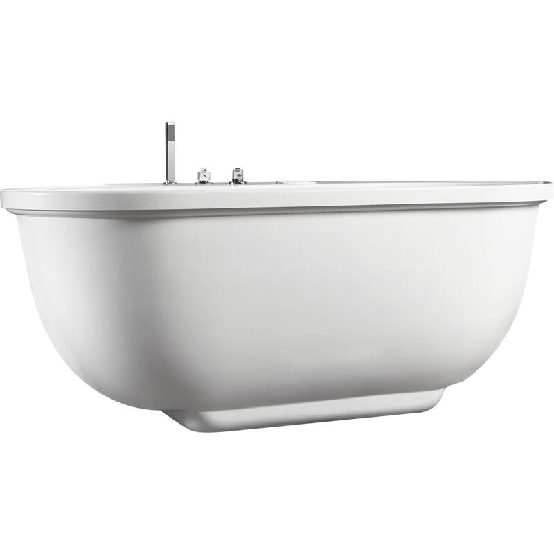 6 ft Acrylic White Whirlpool Bathtub w Fixtures