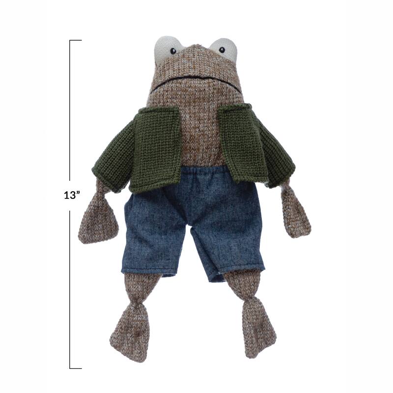 Cotton Frog in Shirt and Shorts - 13.0"L x 5.0"W x 5.0"H