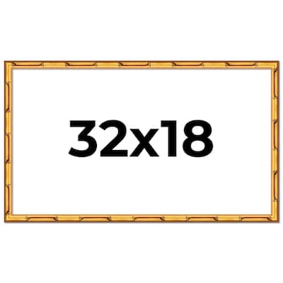 32x18 Frame Gold Bamboo Picture Frame Modern Photo Frame Includes UV Acrylic Shatter Guard Front Acid Free Foam Backing Board