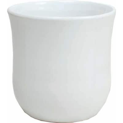 White Glazed Orchid Planter
