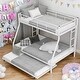 preview thumbnail 10 of 22, Modern Twin Over Full Multiple Choices Bunk Bed With Sturdy Steel Frame,Twin Size Trundle,Two-Side Ladders White