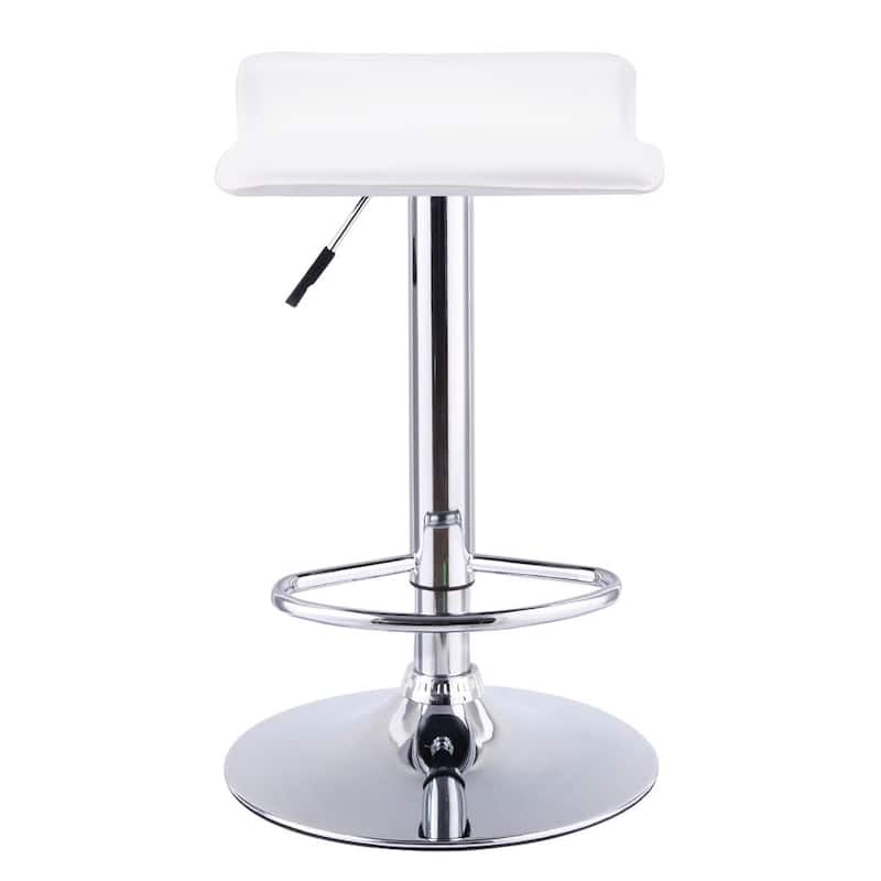Costway Set of 2 Swivel Bar Stool Adjustable PU Leather Backless