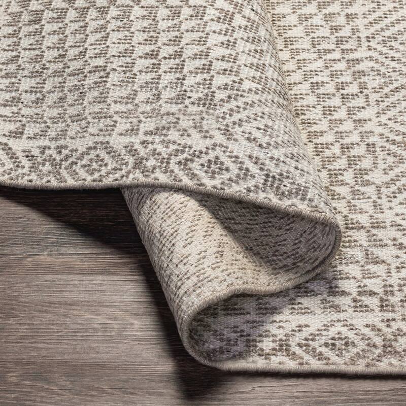 Ziphion Handmade Bohemian Geometric Viscose & Wool Area Rug
