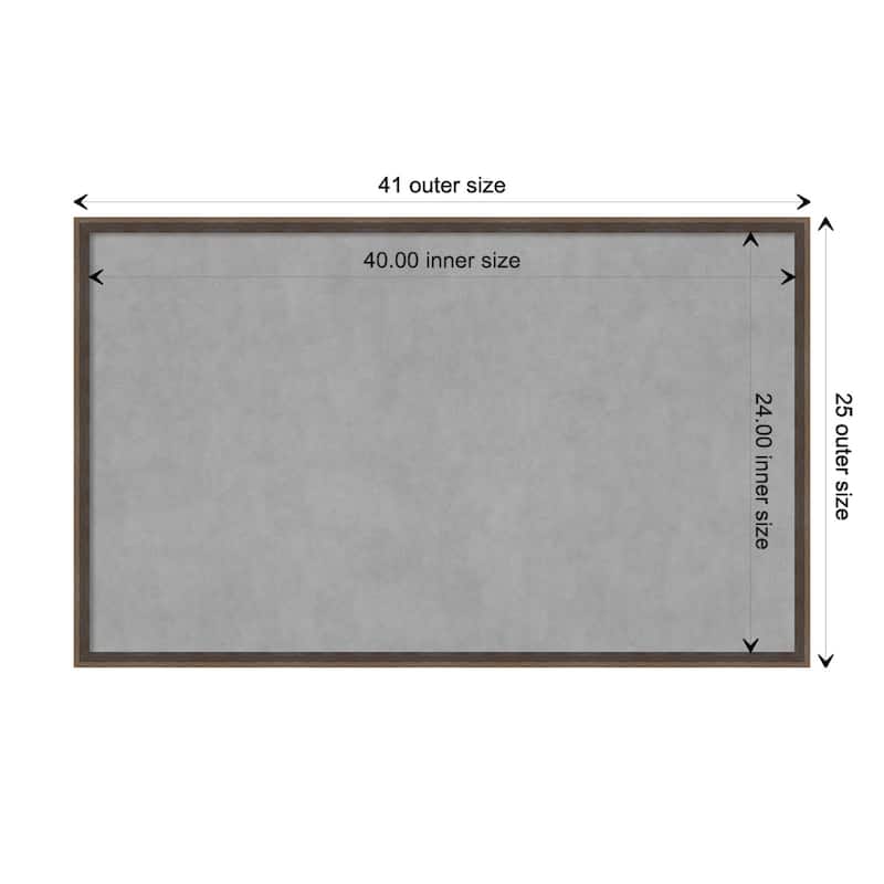 Amanti Art Hardwood Wedge Mocha Framed Magnetic Board - Board Size 40x24