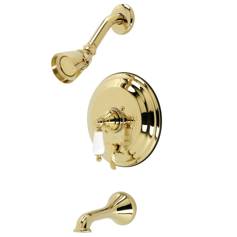 Restoration Tub and Shower Faucet - Polished Brass