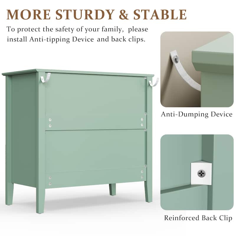 Fluted 3 Drawer Dresser