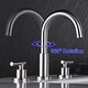 preview thumbnail 26 of 31, 8 Inch Widespread Bathroom Sink Faucet 3 Holes Bathroom Faucet Double Handle Modern Basin Vanity Faucets Deck Mounted No Drain