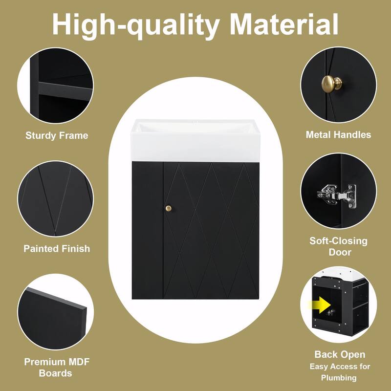 20" Bathroom Vanity with Ceramic Sink