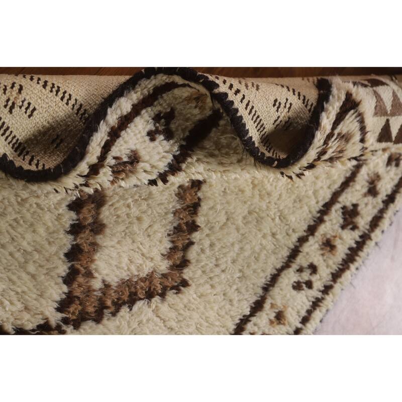 Vegetable Dye Kurdish Plush Runner Rug Handmade Wool Carpet - 3'0"x 10'0"
