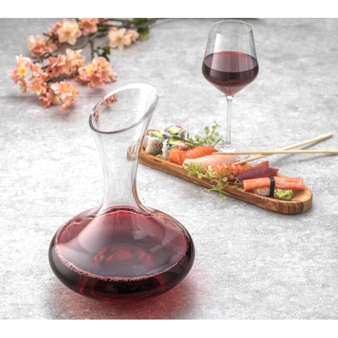 JoyJolt Lancia Hand Blown Non-Leaded Crystal Wine Decanter, 54 Ounce Red Wine Carafe