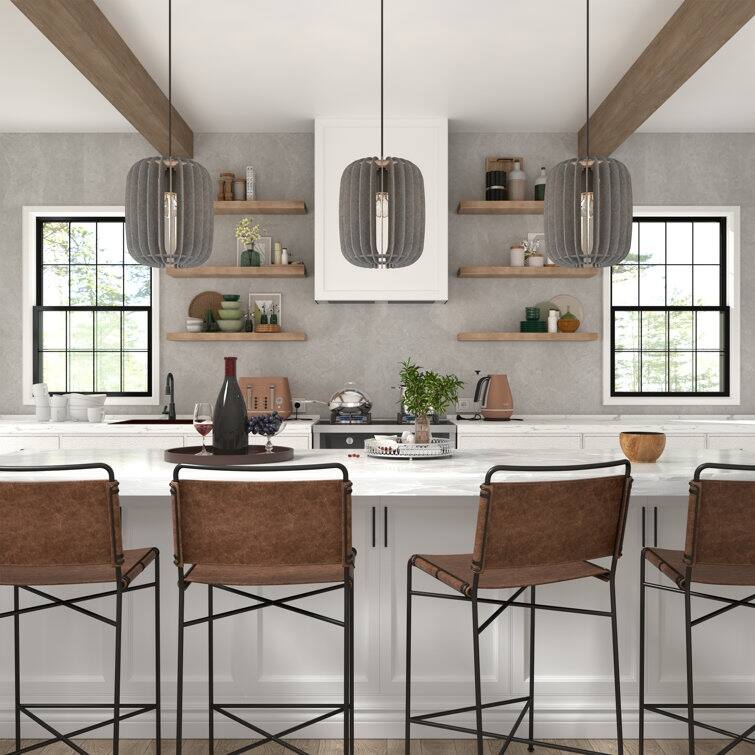 Acroma 1-Light Modern Pendant Light Fixture with Felt Shade