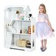 preview thumbnail 1 of 7, Gymax 3-Tier Wooden Dollhouse Bookcase Children's Bookshelf in Kid's White