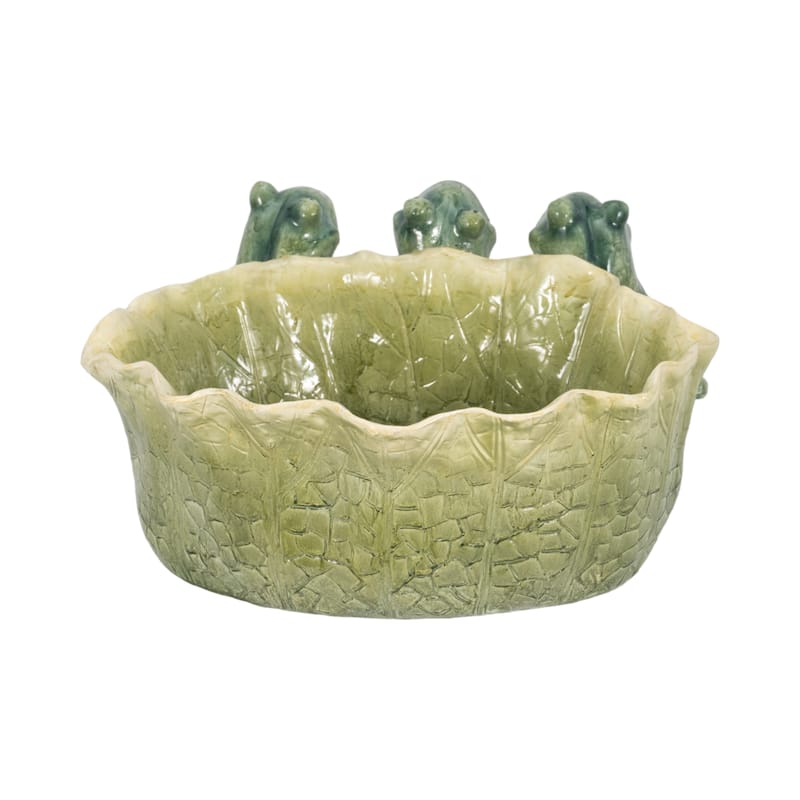 Sagebrook Home Green Polyresin 12" Three Sitting Frogs Planter - 11" x 12" x 8"