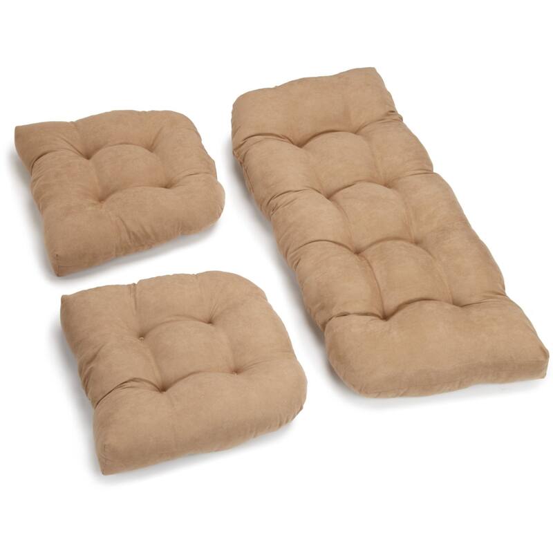 Microsuede 3-piece Indoor Settee Cushion Set - Java