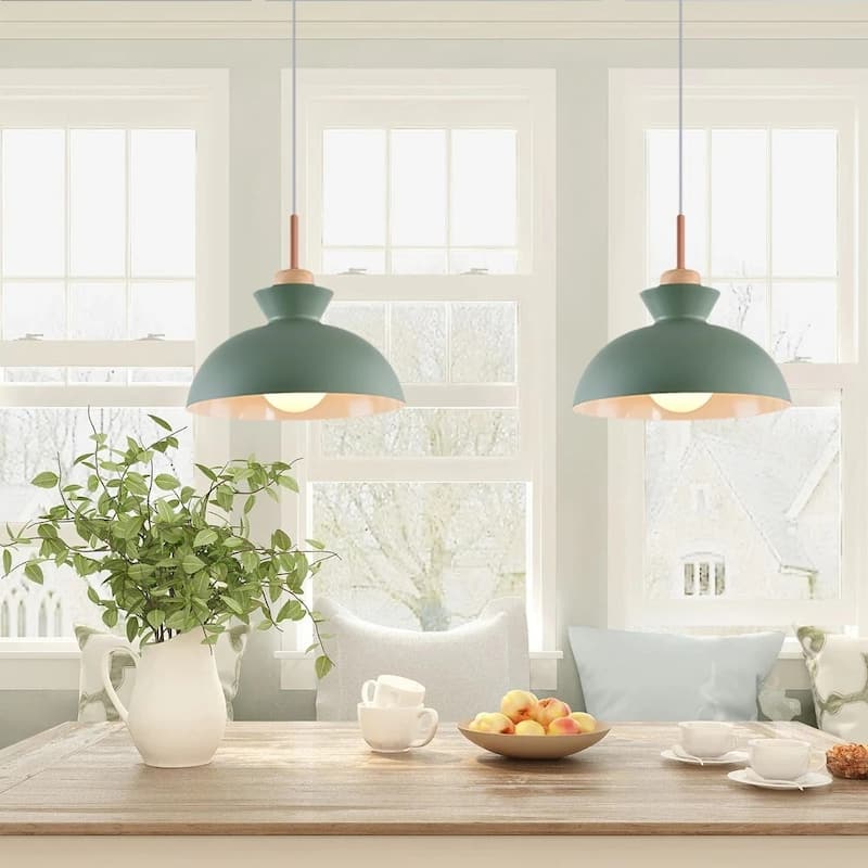 1-Light 11 in. Modern Bowl Dome Pendant Kitchen Island Lighting