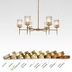 preview thumbnail 8 of 12, Laxow Modern Gold 6-Light Wheel Chandelier Textured Glass Light for Dining Living Room - 33.5"Dx20.5“H
