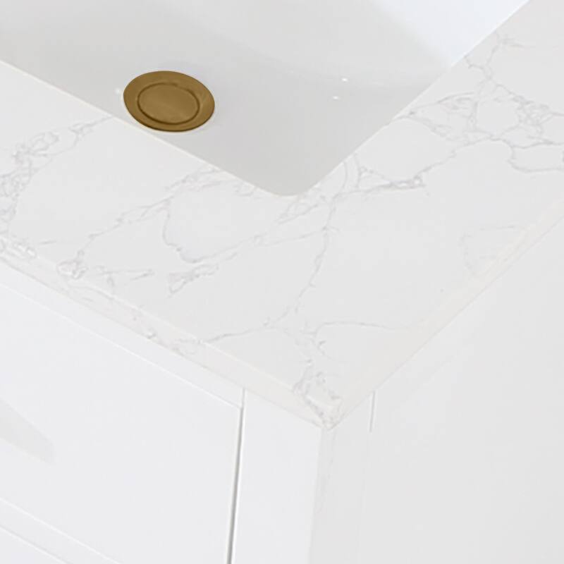 Altair Gavino Bath Vanity with Grain White Composite Stone Top, no Mirror