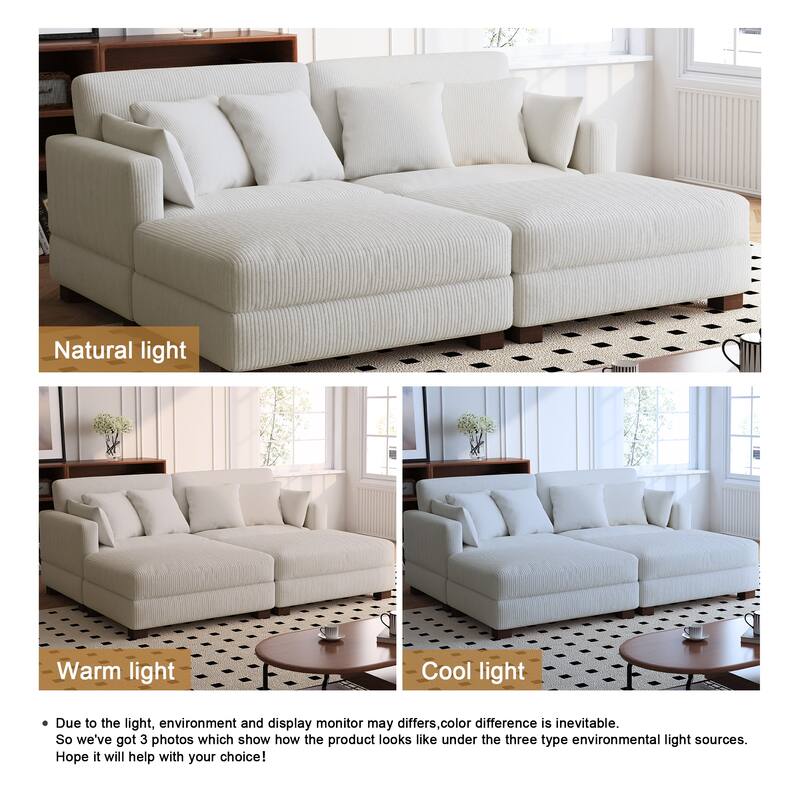 88" Convertible Larger Couch Modular Sectional Sofa Set