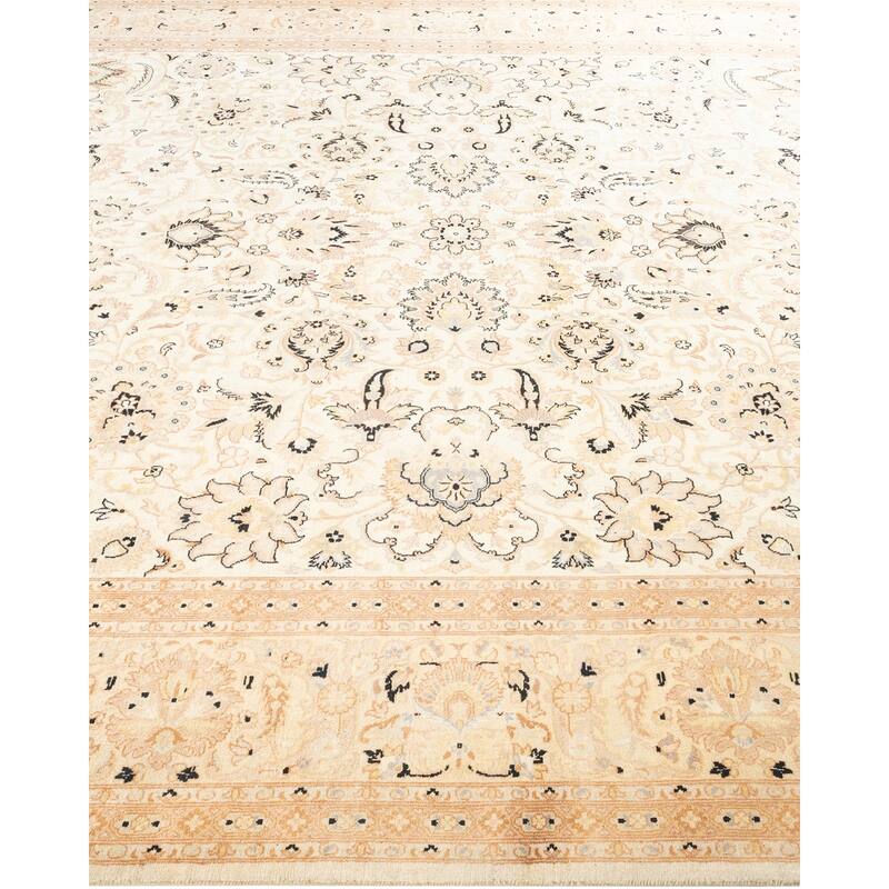 Overton Handknotted Wool Traditional Oriental Ivory Area Rug - 8' x 10'