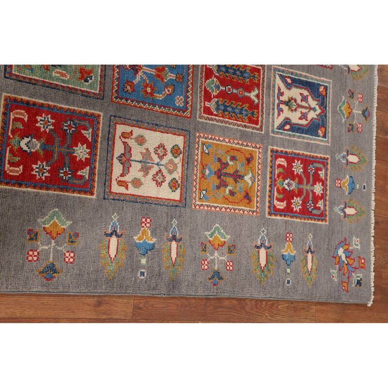 Garden Design Kazak Oriental Accent Rug Handmade Wool Carpet - 3'7" x 4'11"
