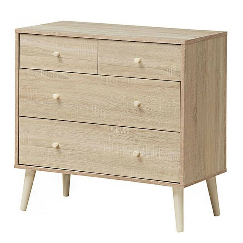 Gymax 4-Drawer Dresser Chest Cabinet Storage Organizer Rubber Leg