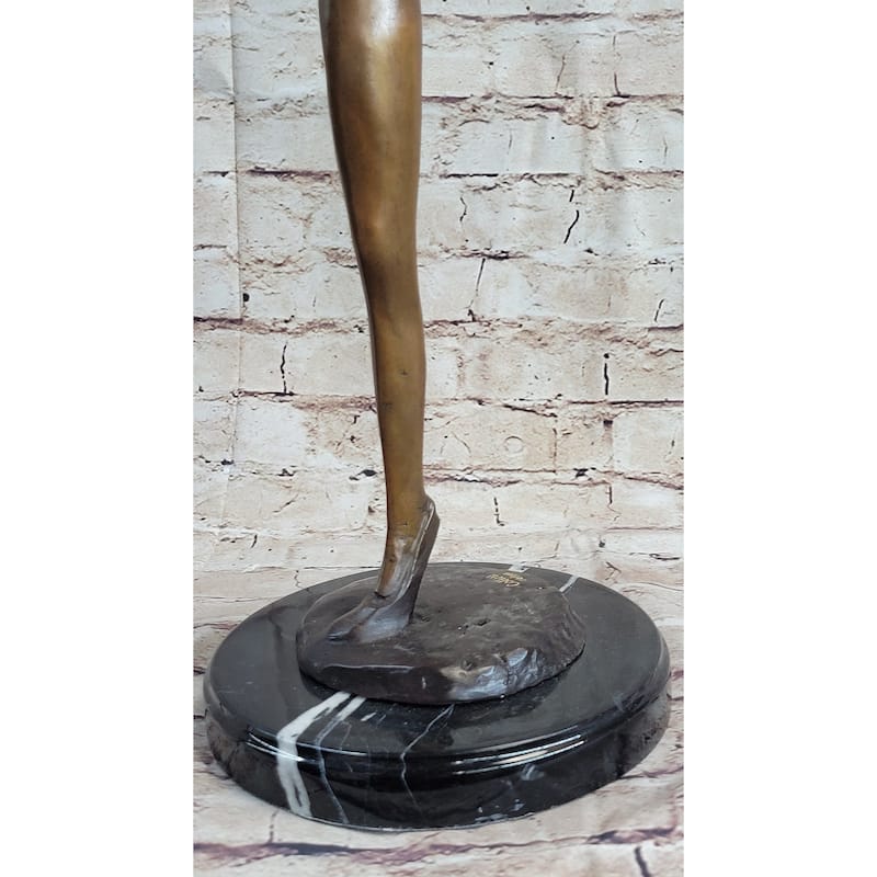 Signed Original Collett Gymnast Balancing Ball Bronze Sculpture Statue 24 Inches X 12 Inches