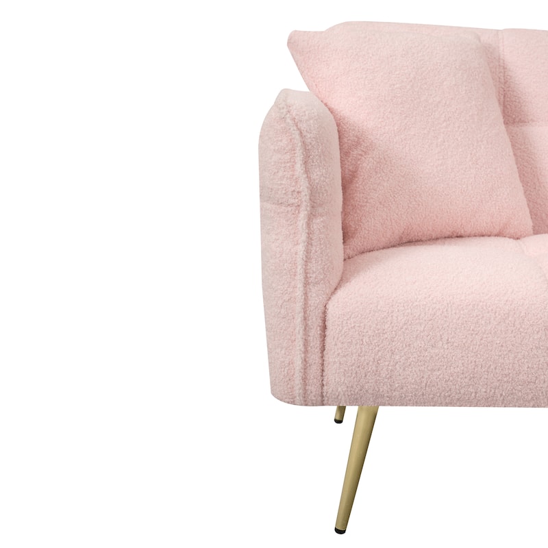 Teddy Velvet Convertible Sofa Bed with Adjustable Arms for Cozy Spaces