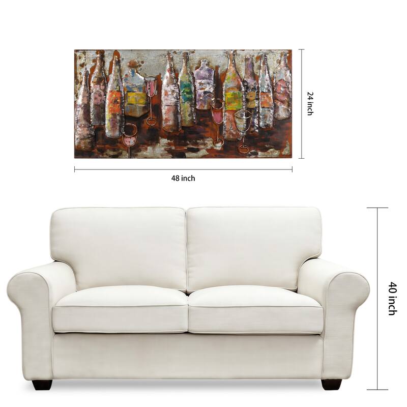 5 O'Clock Mixed Media Iron Hand Painted 3D Wall Art