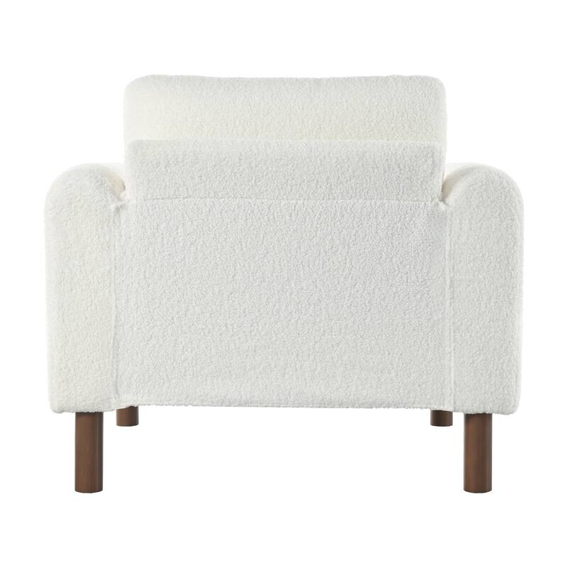 Maloa Upholstered Oversized Teddy Accent Chair with Walnut Legs by Christopher Knight Home