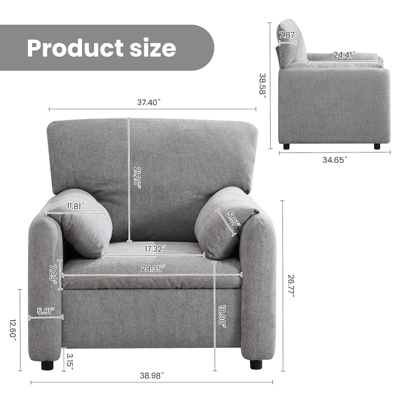 Modern Style Oversized Accent Chair for Living Room,Bedroom