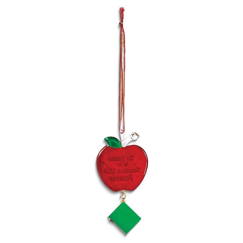 Glass Baron to Teach is to Touch a Life Forever Glass Apple Ornament