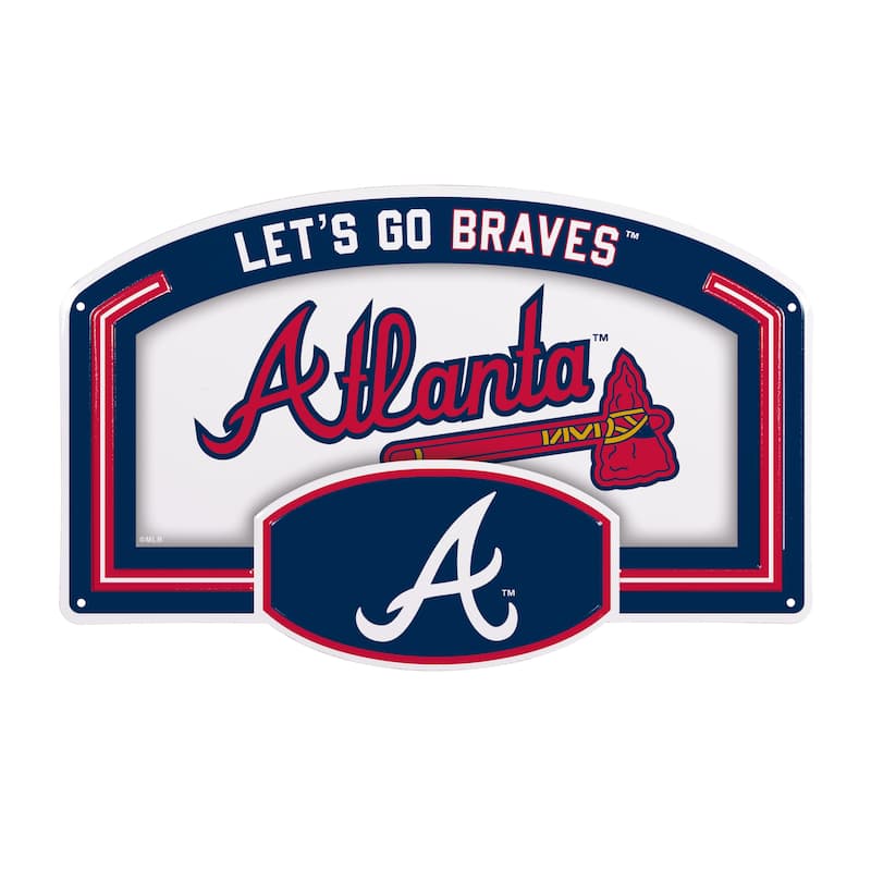 Atlanta Braves Embossed Steel Wall Sign, 11" x 17"