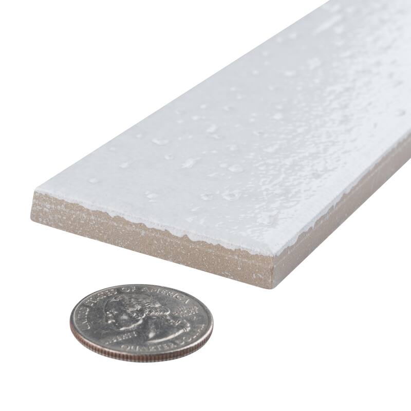 Merola Tile Muretto Bianco Glossy 2" x 10" Porcelain Floor and Wall Tile