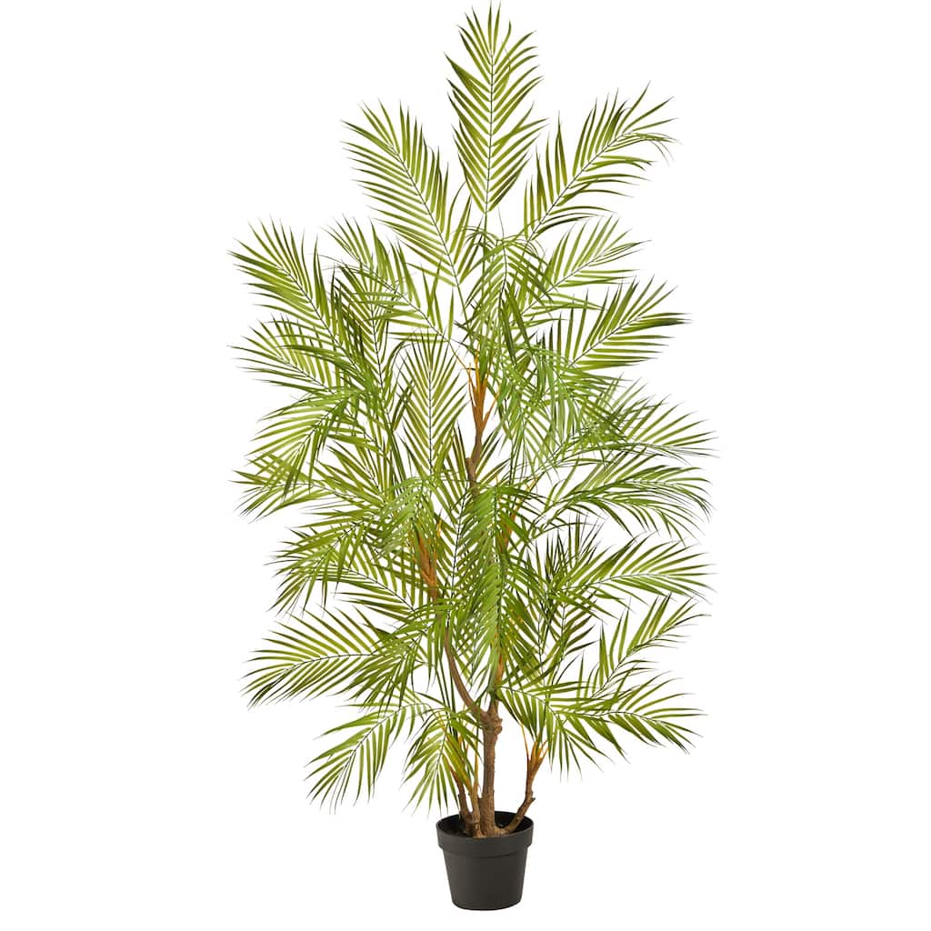 Artificial Palm Tree 4.5ft Indoor Tropical Decor - Realistic Greenery for Home Office Living Room - Green