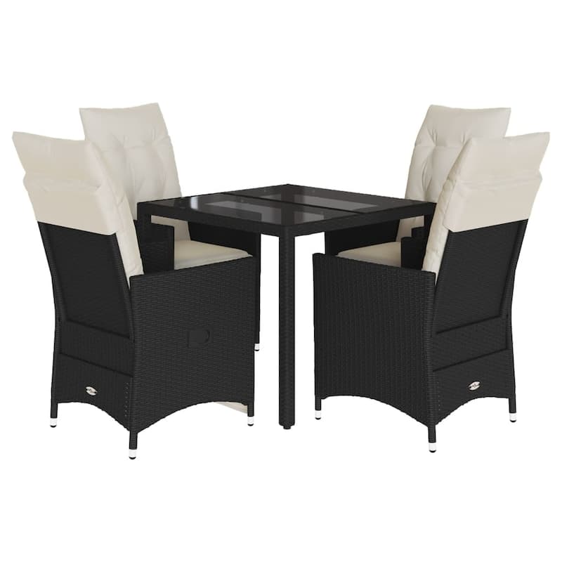 vidaXL Garden Dining Set Black, Cream White - 23.2 x 22.0 x 36.2