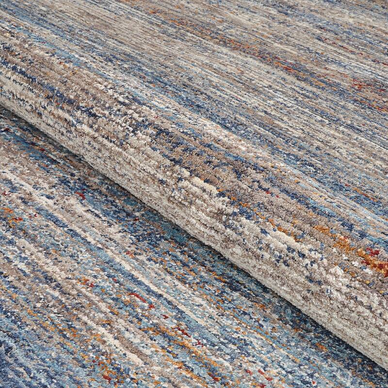 Dream Decor Rugs Remnier Haven Denim Tawny Abstract Fringed Area Rug