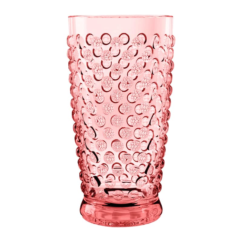 Abode Homewares Hobnail Acrylic Drinking Glasses - 20 oz - Set of 6