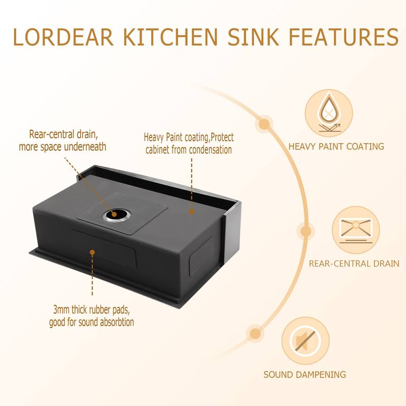 Lordear 30" Stainless Steel Sink Undermount Workstation Apron Front Kitchen Sink with Accessories - 30 in.W x 22 in.D x 10 in.H