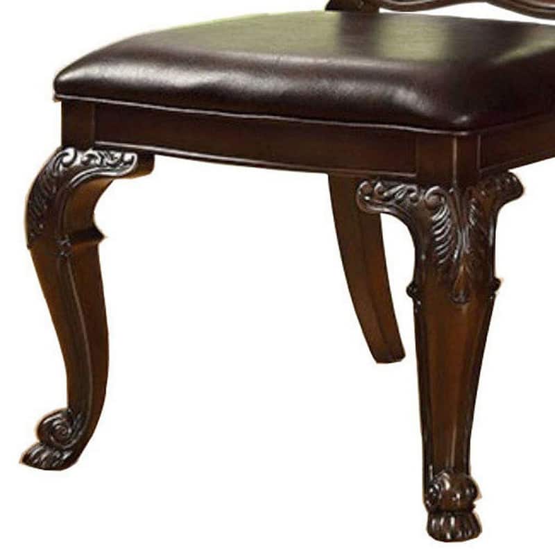 Bellagio Traditional Wooden Carving Side Chair, Set of 2 - 42.5 H x 25.5 W x 23 L Inches